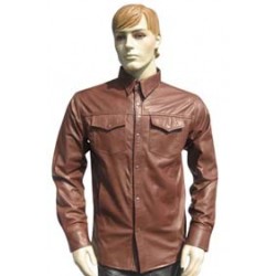 Men Leather Shirt